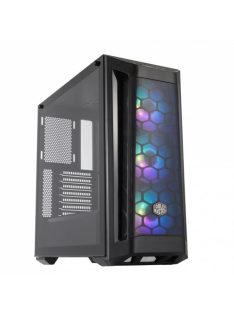   COOLER MASTER Ház Midi ATX MasterBox MB511 ARGB Tápegység nélkül, Fekete Üvegfalú