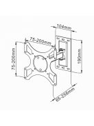 SBOX LCD-2901 fali konzol, dönthető, forgatható, 19"-37", 200x200, max 25 kg