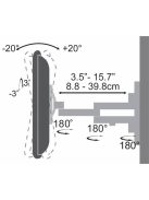 SBOX LCD-443 fali konzol, dönthető, forgatható, 23"-55", 400x400, max 30 kg