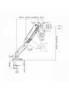 SBOX LCD-S012  Asztali monitor tartó konzol, dönthető, forgatható, 13"-27", 100x100, max 6 kg