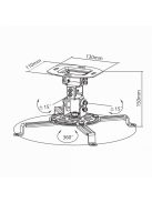 SBOX PM-18 Mennyezeti projektor tartó konzol, forgatható, dönthető, max. 13.5 kg