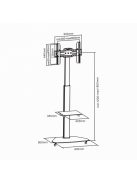 SBOX FS-500 Gurulós konzol, konferencia állvány, 37"-70", 600x400, max 40 kg