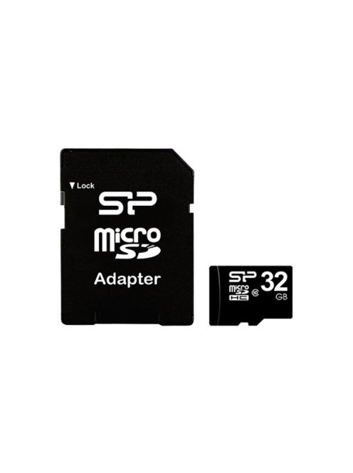 SILICON POWER Memóriakártya MicroSDHC 16GB CL10 + adapter