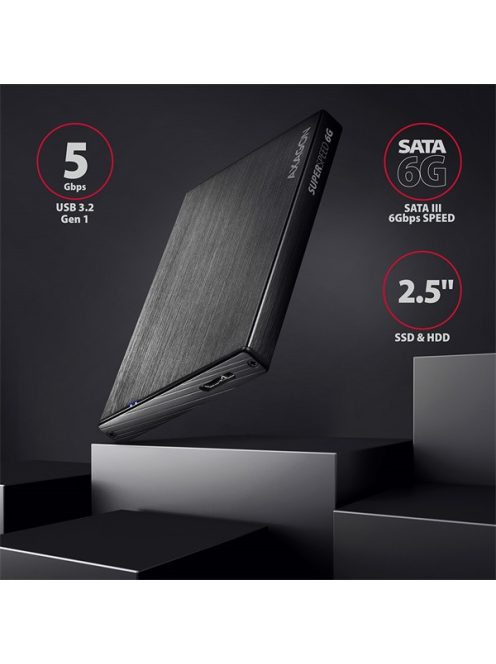 AXAGON EE25-XA6 Aline Box 2,5" USB 3.0 Külső HDD ház, fekete