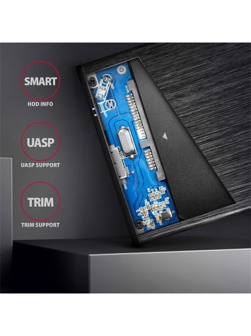 AXAGON EE25-XA6 Aline Box 2,5" USB 3.0 Külső HDD ház, fekete