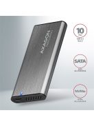 AXAGON EEM2-SG2 SuperSpeed+ USB-C - M.2 NVMe & SATA SSD külső ház