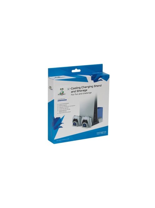 FROGGIEX PS5 Kiegészítő Konzol hűtő + Töltő állomás + Játék tartó + Headset tartó Fehér, FX-P5-C3-W