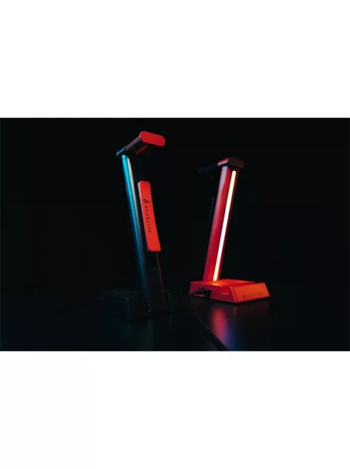 SUREFIRE Fejhallgató állvány 48846, VINSON N1 DUAL BALANCE GAMING RGB HEADSET STAND, RED