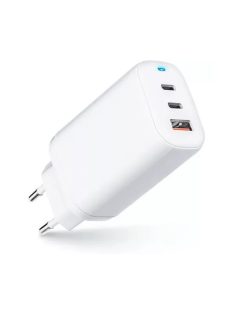   BLACKBIRD Hálózati töltő 65W PD 2x USB-C, 1x USB csatlakozó, Fehér