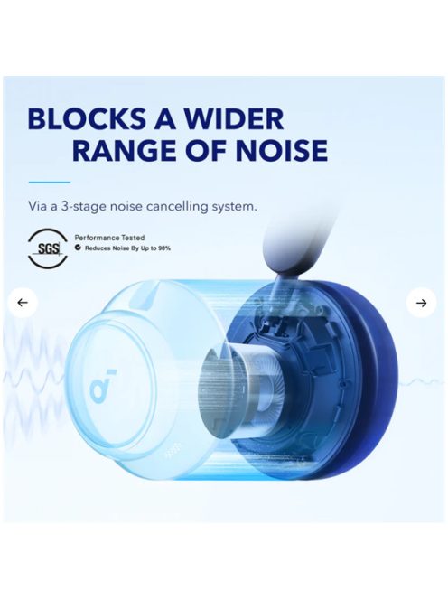 ANKER Vezeték Nélküli Fejhallgató, Soundcore Q45, Aktív Zajszűrő, kék - A3040G31