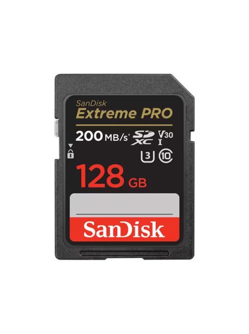 SANDISK 121596, SDXC EXTREME PRO KÁRTYA 128GB, 200/90 MB/s , UHS-I, Class 10, U3, V30