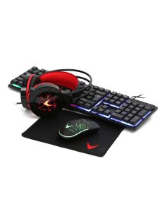   VARR gamer vezetékes billentyűzet + egér + fejhallgató szett, állítható RGB, USB, EN, 1000-1600DPI