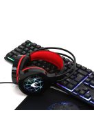 VARR gamer vezetékes billentyűzet + egér + fejhallgató szett, állítható RGB, USB, EN, 1000-1600DPI