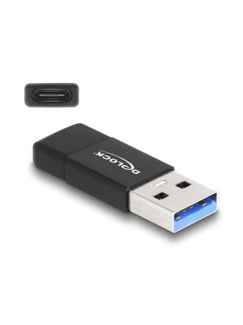 DELOCK Átalakító USB 3.2 Gen 2 Type-A male > USB Type-C female aktív fekete