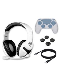   KONIX - MYTHICS PS5 Kezdő csomag (Fejhallgató + Töltő kábel + Thumb Grip + Kontroller védő), Fehér