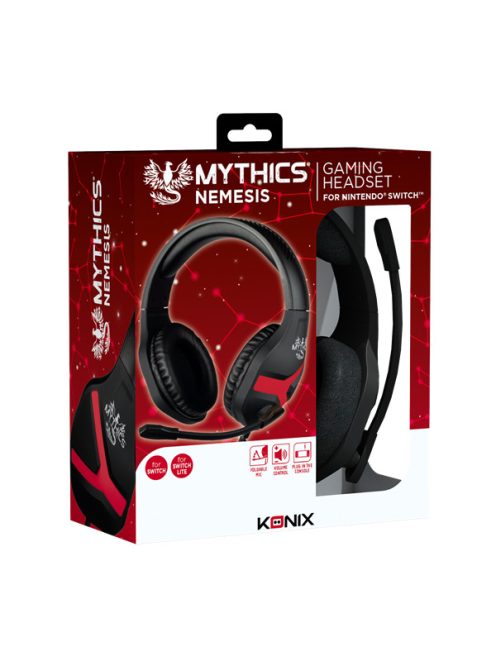 KONIX - MYTHICS Nintendo Switch Fejhallgató Nemesis Vezetékes Gaming Stereo Mikrofon, Fekete