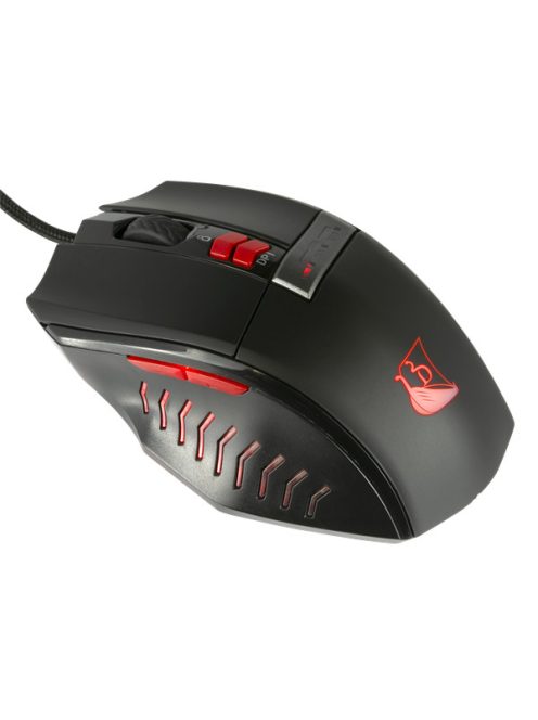 KONIX - DRAKKAR PC Runemaster Evo Egér Vezetékes Gaming 2500DPI, Fekete-Piros