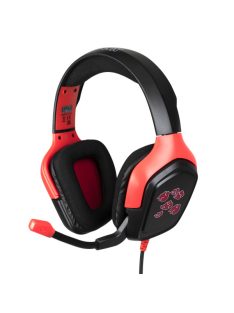   KONIX - NARUTO "Akatsuki" 2.0 Fejhallgató Vezetékes Gaming Stereo Mikrofon, Fekete-Piros