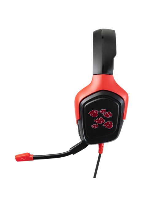 KONIX - NARUTO "Akatsuki" 2.0 Fejhallgató Vezetékes Gaming Stereo Mikrofon, Fekete-Piros