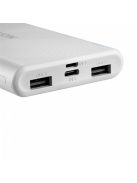 CANYON Powerbank, 10000mAh, USB-C/microUSB Input, 2xUSB Output, 5V-2,1A, fehér - CNE-CPB1006W