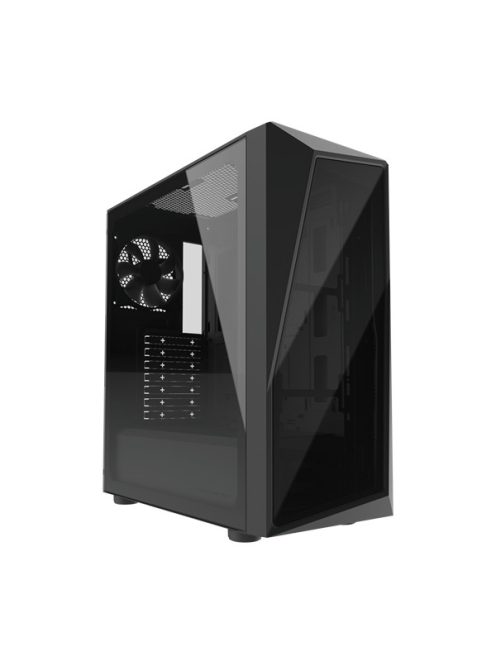 COOLER MASTER Ház, Mid Tower ATX CMP 520L, 1db Ventilátorral, Tápegység nélkül, Edzett üveg, fekete