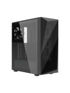 COOLER MASTER Ház, Mid Tower ATX CMP 520L, 1db Ventilátorral, Tápegység nélkül, Edzett üveg, fekete