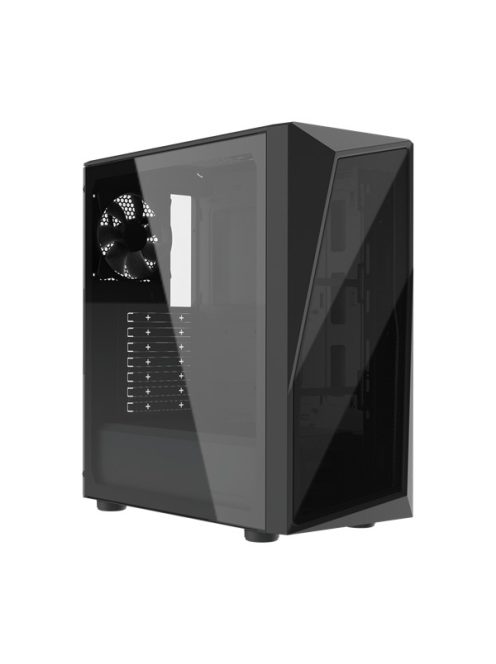 COOLER MASTER Ház, Mid Tower ATX CMP 520L, 1db Ventilátorral, Tápegység nélkül, Edzett üveg, fekete