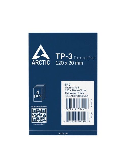 ARCTIC COOLING Hővezető lap TP-3 120x120mm, 1mm (4-PACK)