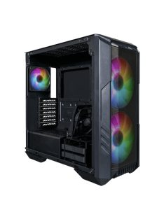   COOLER MASTER Ház Midi ATX HAF 500 ARGB + 4db Ventilátor, Tápegység nélkül, Üvegfalú, fekete