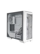 COOLER MASTER Ház Midi ATX HAF 500 ARGB + 4db Ventilátor, Tápegység nélkül, Üvegfalú, fehér