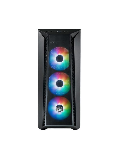 COOLER MASTER Ház Midi ATX MasterBox 520 + 3db Ventilátor + HUB, Tápegység nélkül, Üvegfalú, fekete