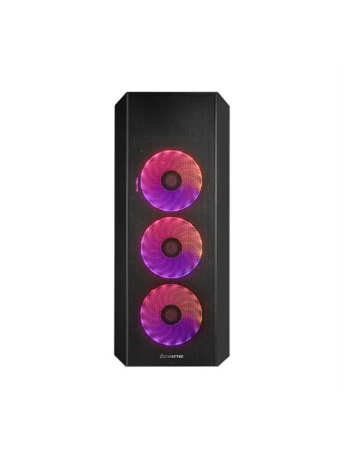 CHIEFTEC Ház Gaming Scorpion 4 A-RGB + 4xRGB Ventilátor + RGB Kontroller, Táp nélkül, Edzett Üveg, fekete