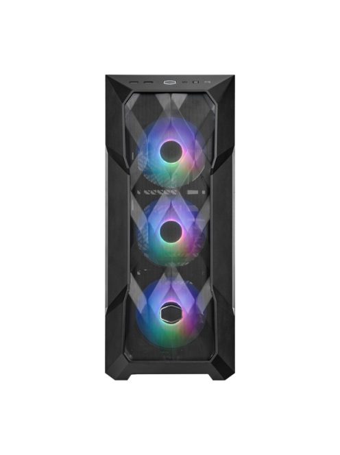 COOLER MASTER Ház Midi ATX MasterBox TD500 MESH V2 ARGB + 3db Ventilátor, Tápegység nélkül, Üvegfalú, fekete