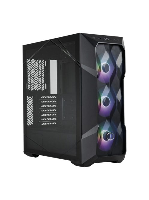 COOLER MASTER Ház Midi ATX MasterBox TD500 MESH V2 ARGB + 3db Ventilátor, Tápegység nélkül, Üvegfalú, fekete