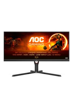   AOC Gaming 144Hz VA monitor 34" U34G3XM/EU, 3440x1440, 21:9, 300cd/m2, 1ms, 2xHDMI/DisplayPort