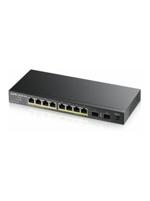 ZYXEL Switch 8x1000Mbps (8xPOE) + 2xGigabit SFP Fémházas Asztali, GS1100-10HP-EU0102F