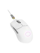 COOLER MASTER Vezeték Nélküli Egér MM712 Gaming, Optikai, 6 gombos, 19000dpi, RGB világítás, Fehér