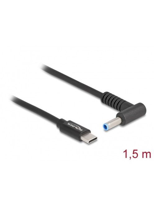 DELOCK kábel Laptop töltő USB Type-C male > HP 4.5 x 3.0mm male