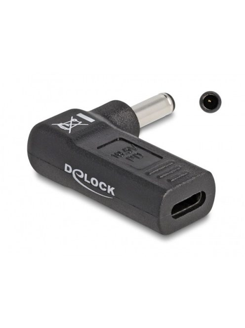 DELOCK Átalakító Laptop töltőkábel USB Type-C female > Dell 4.5 x 3.0mm male 90 fokos