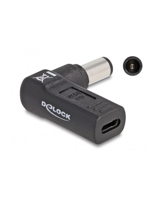 DELOCK Átalakító Laptop töltőkábel USB Type-C female > HP 7.4 x 5.0mm male 90 fokos