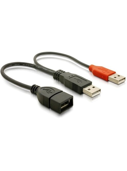 DELOCK kábel Y 2x USB 2.0 Type-A male > 1x USB 2.0 Type-A female 20cm