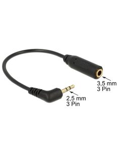   DELOCK Átalakító Audio Stereo jack 2.5mm 3 pin male 90 fokos > Stereo jack 3.5mm 3 pin female