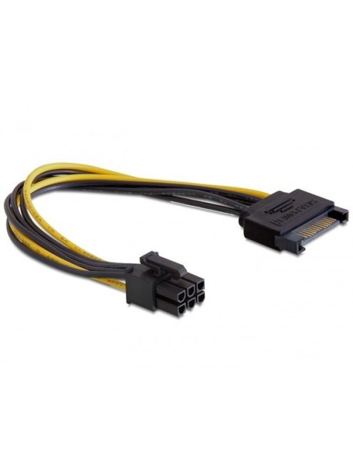 DELOCK Tápkábel SATA 15 pin > 6 pin PCI Express
