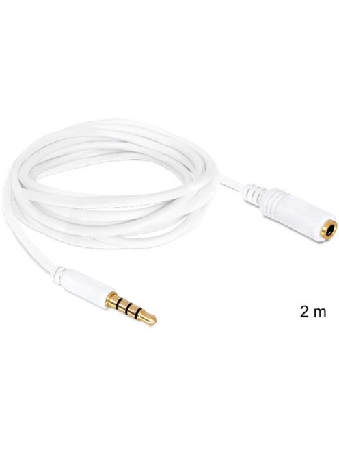 DELOCK kábel Audio Stereo Jack 3.5mm male / female 4 pin hosszabbító 2m