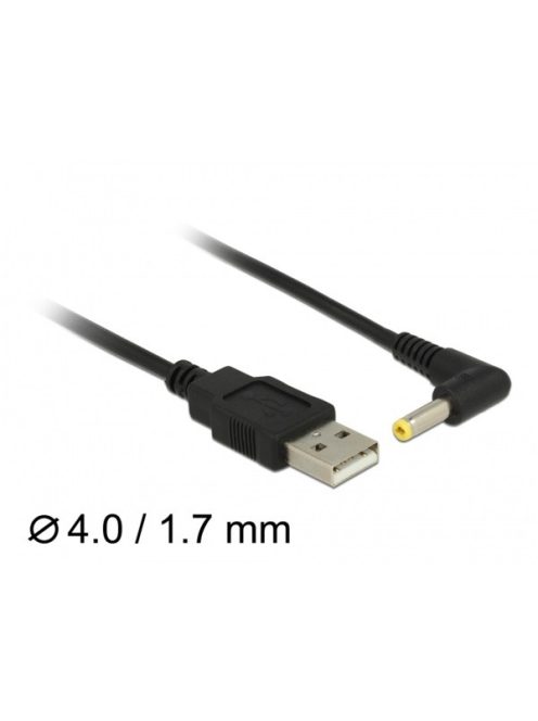 DELOCK Tápkábel USB > DC 4.0 x 1.7mm male 90 fokos 1.5m