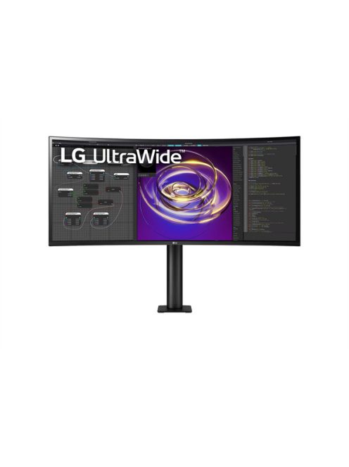 LG Ívelt IPS monitor 34" 34WP88CP, 3440x1440, 21:9, 300cd/m2, 5ms, 2xHDMI/DisplayPort/USB-C/2xUSB, hangszóró