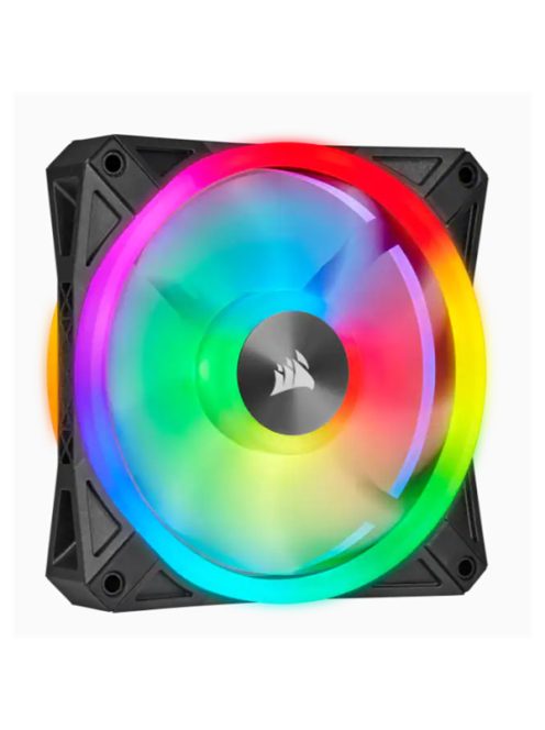 CORSAIR Rendszerhűtő Ventilátor, iCUE QL120 RGB, 12cm, fekete