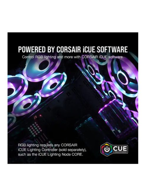 CORSAIR Rendszerhűtő Ventilátor, iCUE QL120 RGB, 12cm, fekete