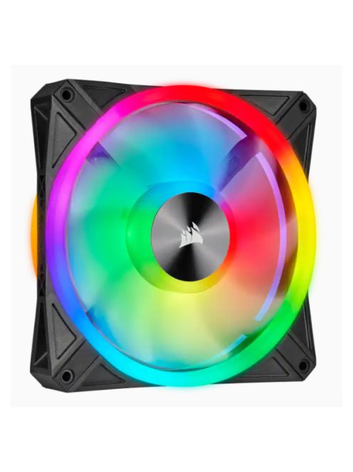 CORSAIR Rendszerhűtő Ventilátor, iCUE QL140 RGB, 14cm, fekete