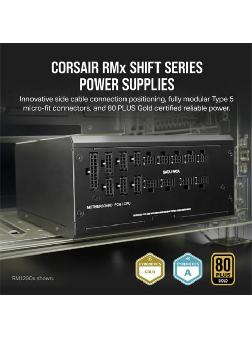 CORSAIR Tápegység Moduláris, RM1000x SHIFT, 1000W, 14cm, ATX, BOX, 80+ Gold